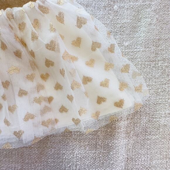 NEW Hanna Andersson Gold Glitter Heart Tutu Skirt 6-12mo - Picture 2 of 4
